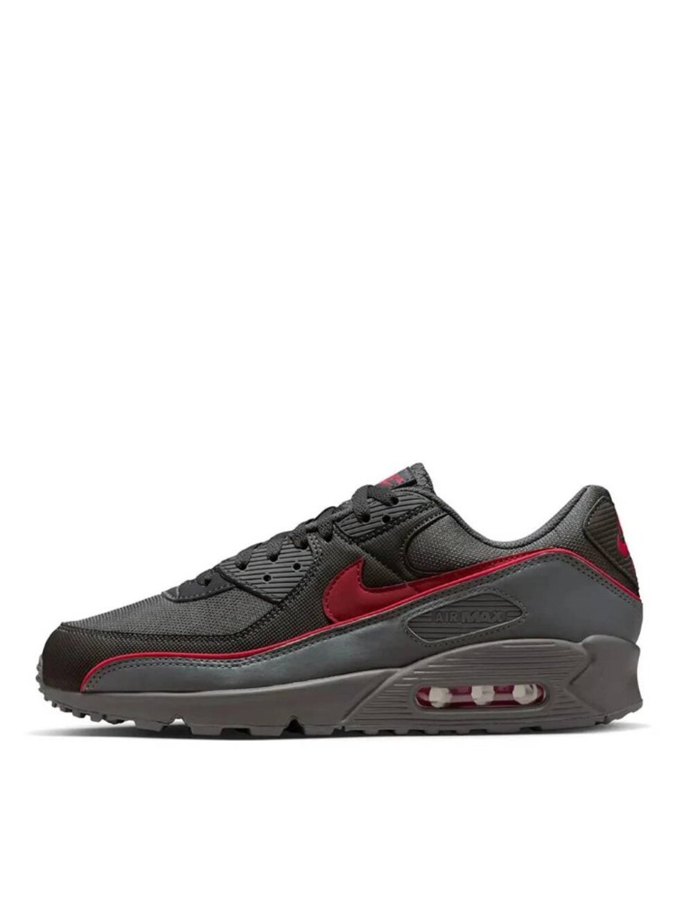 New Men's Nike Air Max 90 PRM Iron Grey/University Red-Black (HV4517 001) - 9